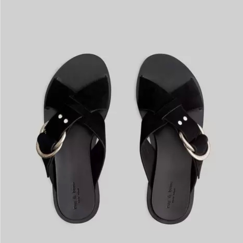Beau Cross Strap Slide - Suede